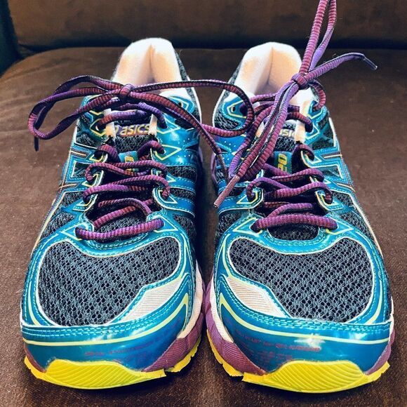 NEW ASICS GEL KAYANO 20 Black Blue Purple Lime 9 US Medium Width - Picture 9 of 14